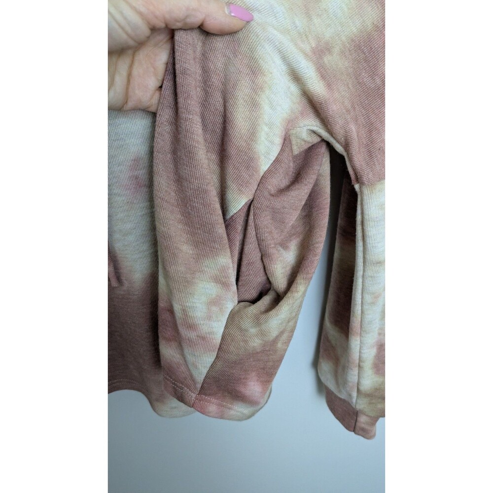 Phil Love Pink SZ M Tie-Dye Drop Shoulder Sweatshirt Comfy Oversized Boho Lounge - Picture 4 of 14